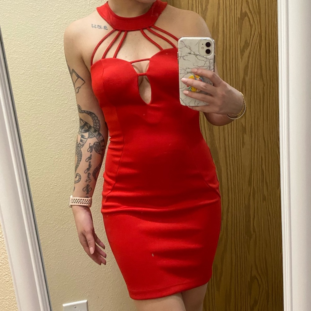 Mystic - Red bandage dress